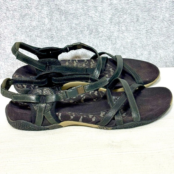 Merrell San Remo Strappy Leather Outdoors Sandals-Black-Women Size 9 - Picture 1 of 12